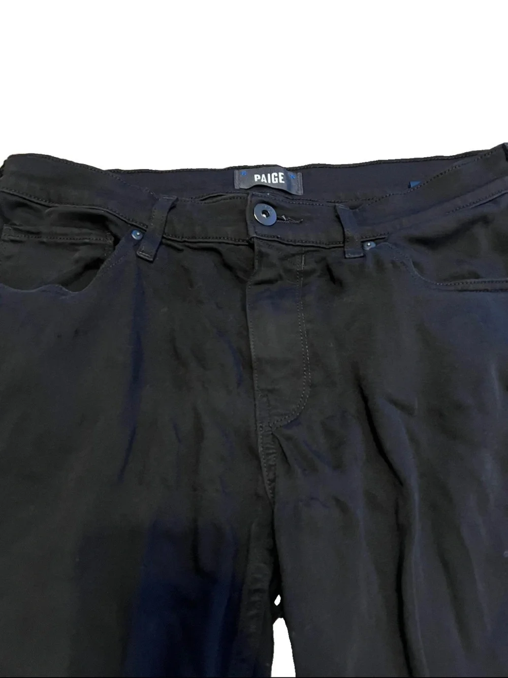 Paige Federal Slim Straight Leg Jeans Black Shadow Stretch Denim Mens 32x32
